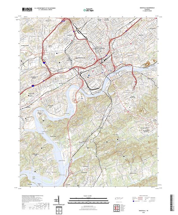 Knoxville topographic map thumbnail