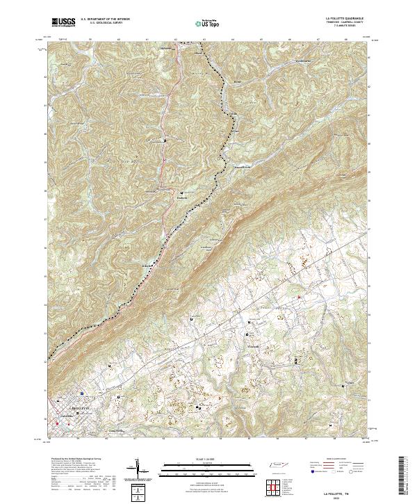 La Follette topographic map thumbnail