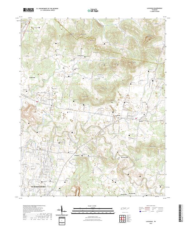 Lascassas topographic map thumbnail