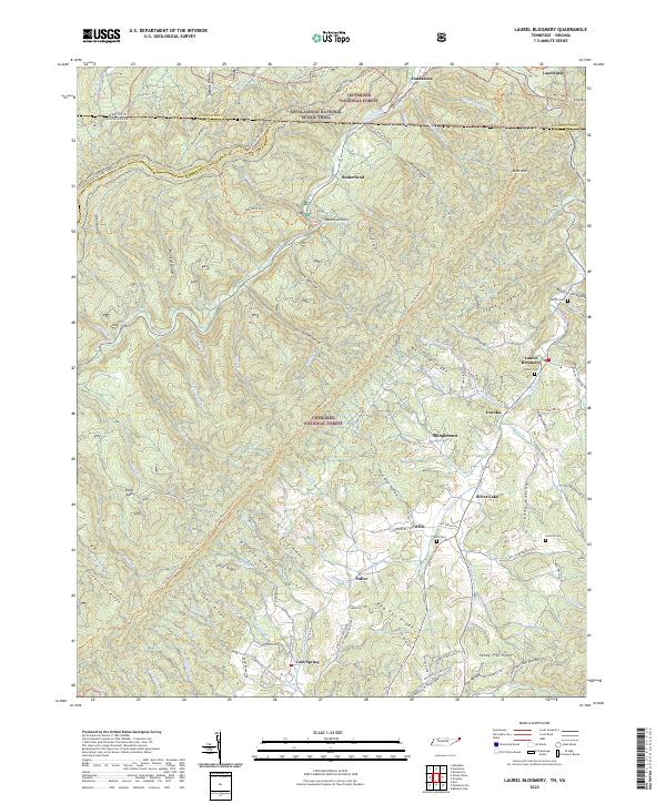 Laurel Bloomery topographic map thumbnail