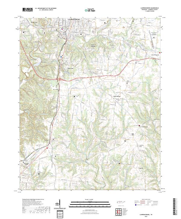 Lawrenceburg topographic map thumbnail