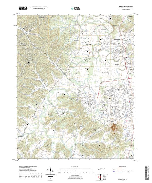 Leipers Fork topographic map thumbnail