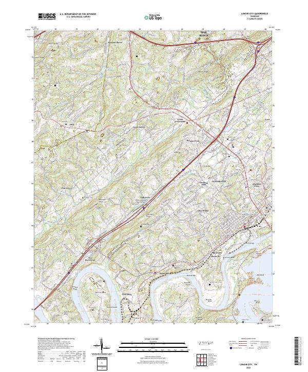 Lenoir City topographic map thumbnail