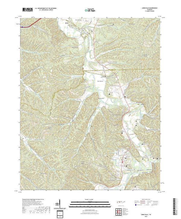 Lobelville topographic map thumbnail