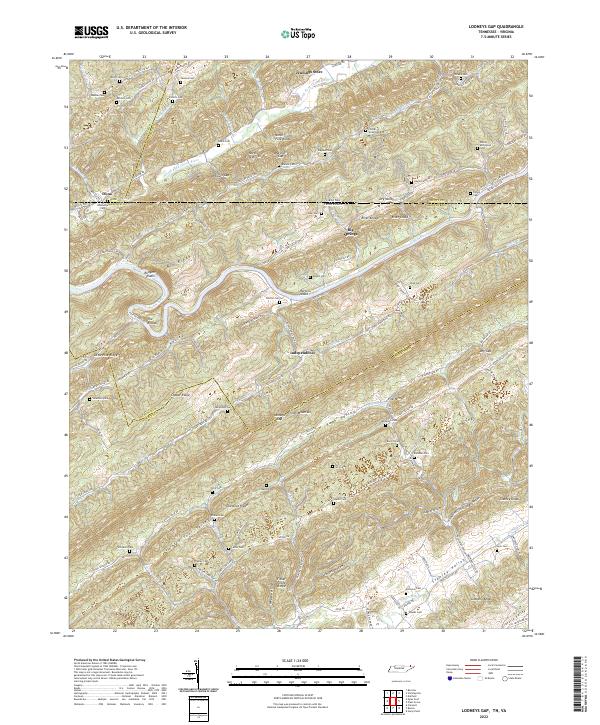 Looneys Gap topographic map thumbnail