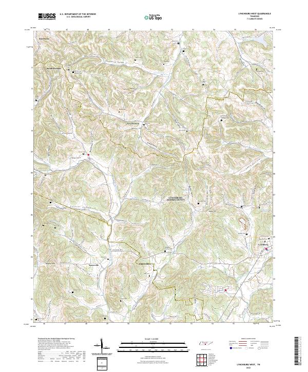 Lynchburg West topographic map thumbnail