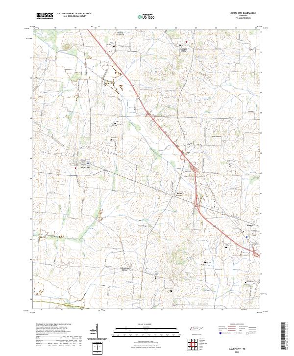 Maury City topographic map thumbnail