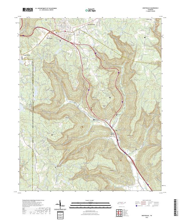 Monteagle topographic map thumbnail