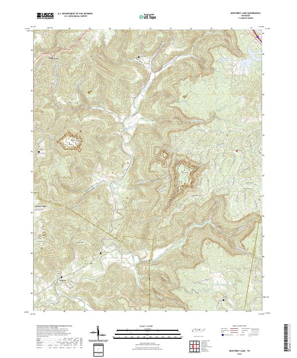 Monterey Lake topographic map thumbnail