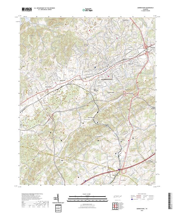 Morristown 2022 topographic map thumbnail
