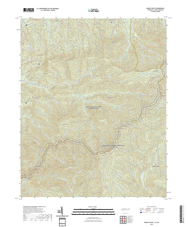 Mount Guyot 2022 topographic map thumbnail