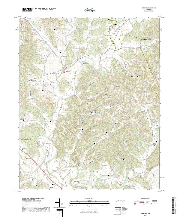 Mulberry 2022 topographic map thumbnail