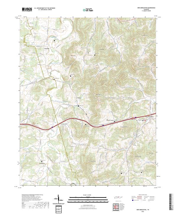 New Middleton topographic map thumbnail