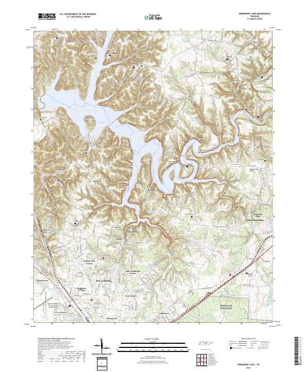 Normandy Lake 2022 topographic map thumbnail