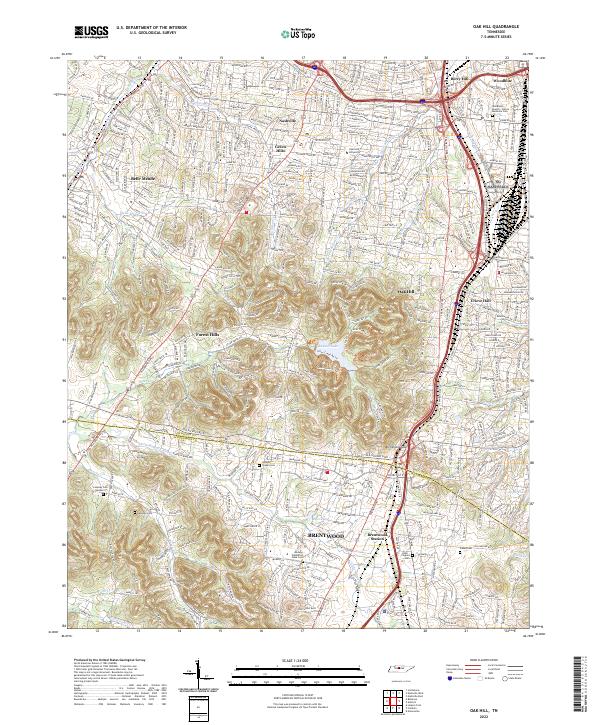 Oak Hill topographic map thumbnail