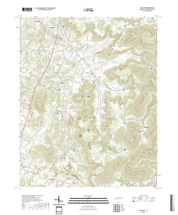 Okalona 2022 topographic map thumbnail