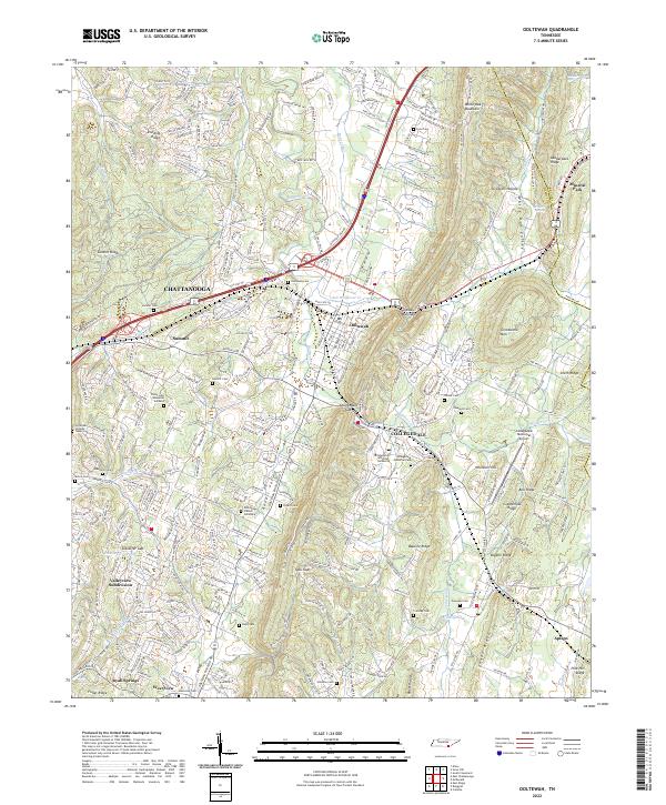Ooltewah 2022 topographic map thumbnail