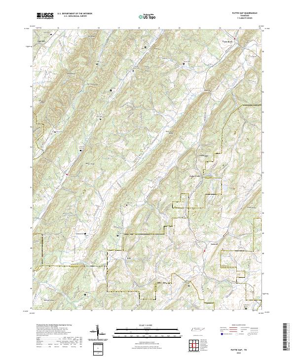 Pattie Gap 2022 topographic map thumbnail