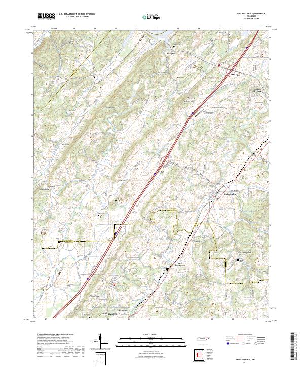 Philadelphia 2022 topographic map thumbnail