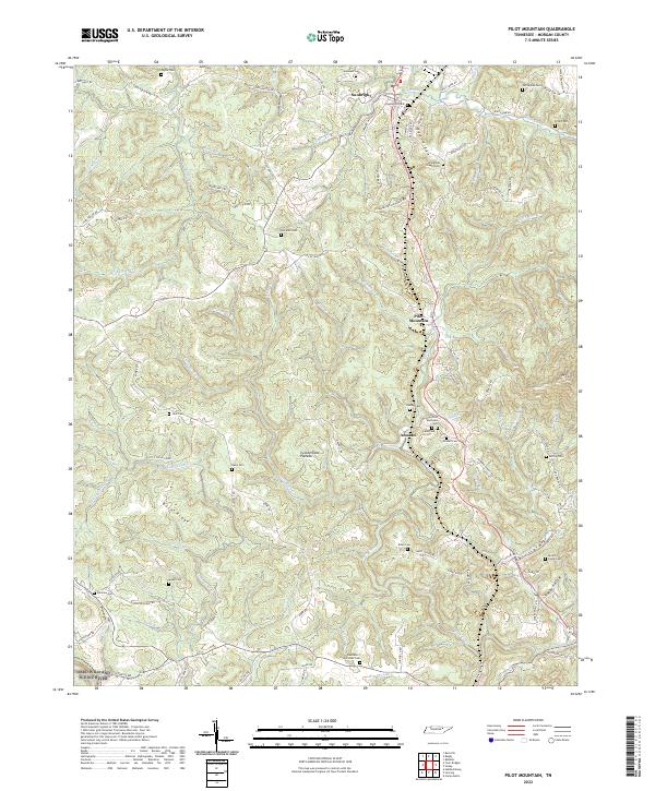 Pilot Mountain 2022 topographic map thumbnail