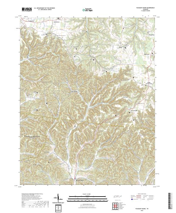 Pleasant Shade 2022 topographic map thumbnail