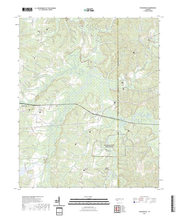 Pocahontas topographic map thumbnail