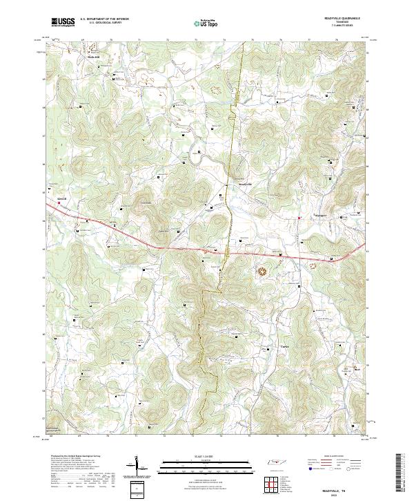 Readyville topographic map thumbnail