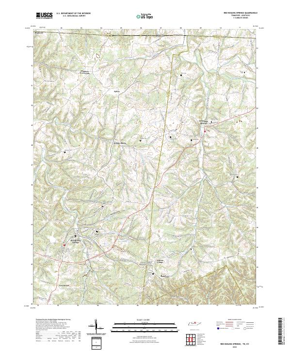 Red Boiling Springs topographic map thumbnail