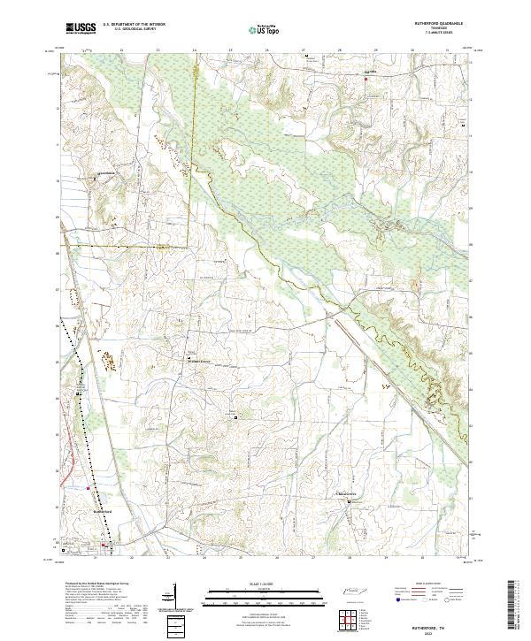 Rutherford topographic map thumbnail