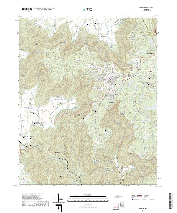 Sewanee 2022 topographic map thumbnail