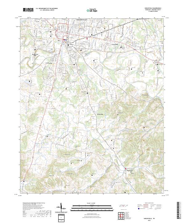 Shelbyville topographic map thumbnail