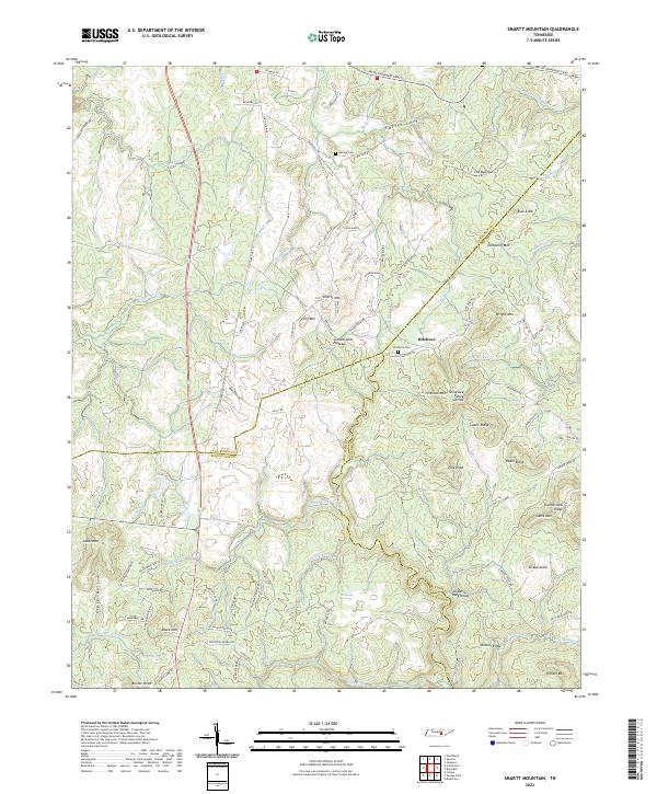 Smartt Mountain topographic map thumbnail