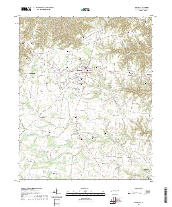 Smithville topographic map thumbnail