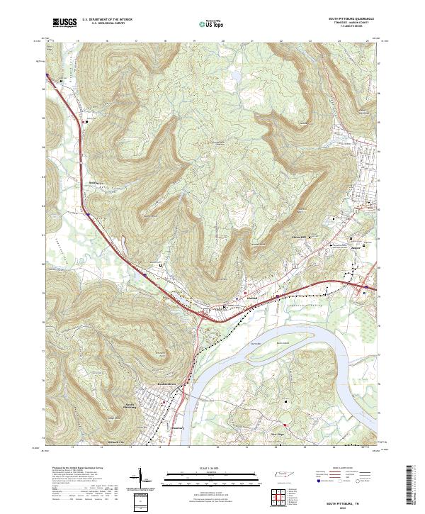 South Pittsburg topographic map thumbnail