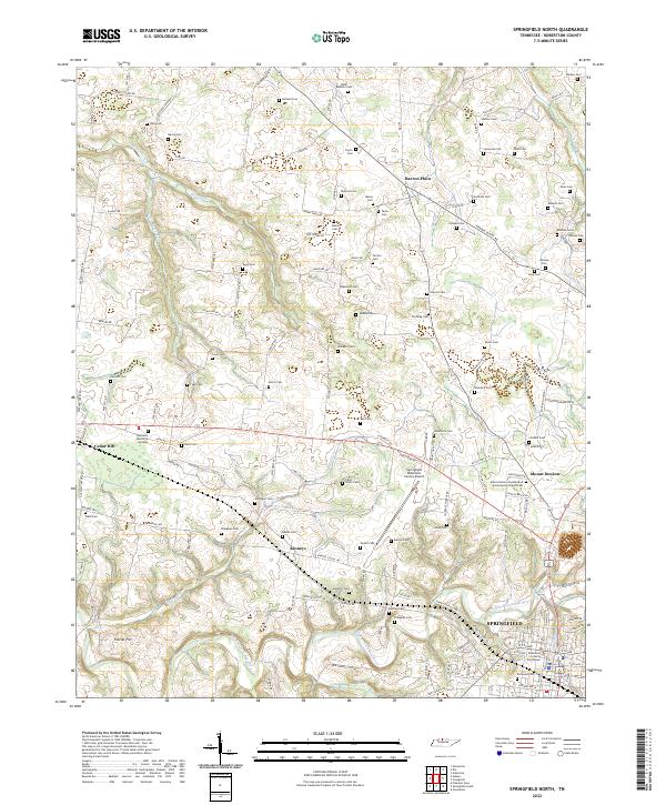 Springfield North topographic map thumbnail
