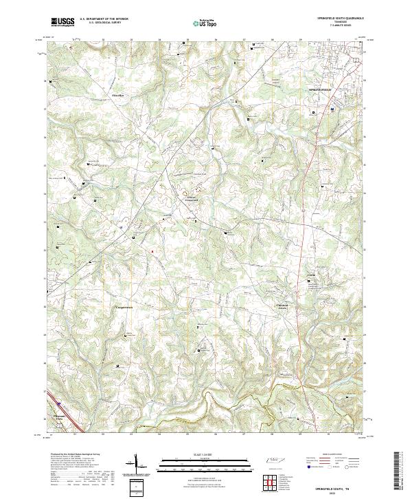 Springfield South 2022 topographic map thumbnail