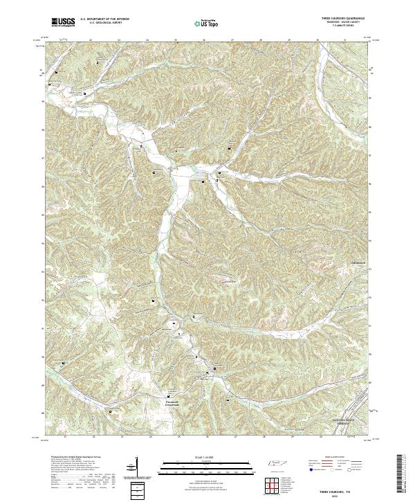 Three Churches 2022 topographic map thumbnail