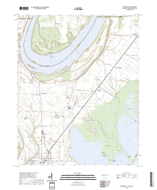 Tiptonville topographic map thumbnail