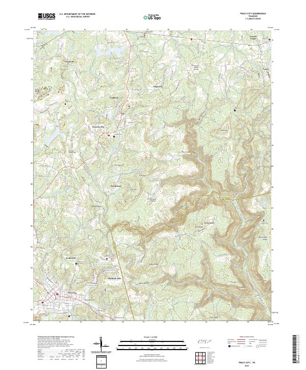 Tracy City topographic map thumbnail