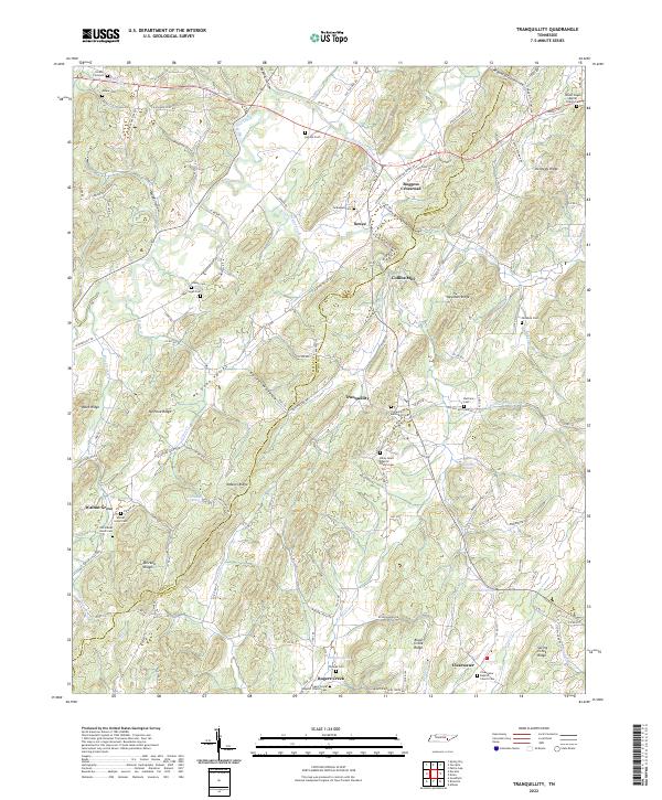 Tranquillity 2022 topographic map thumbnail