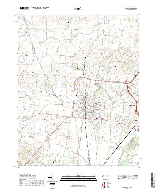 Union City 2022 topographic map thumbnail