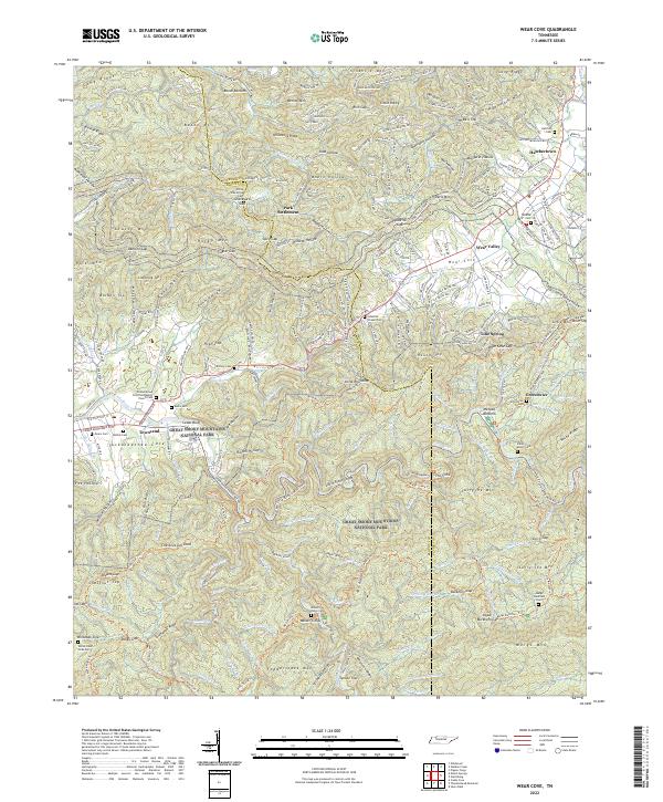 Wear Cove topographic map thumbnail