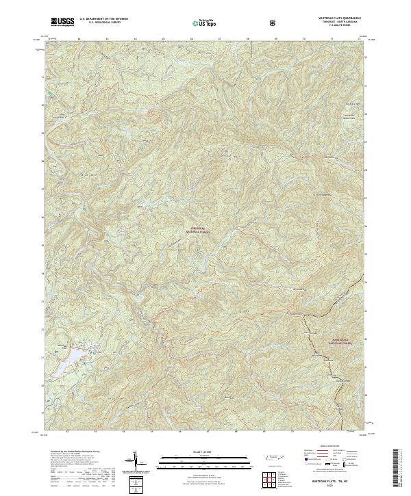 Whiteoak Flats topographic map thumbnail