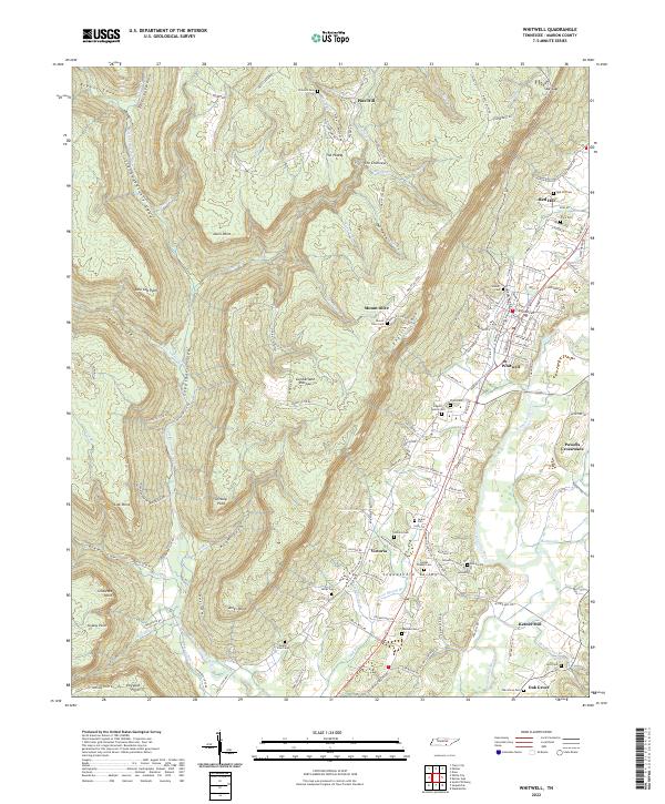 Whitwell 2022 topographic map thumbnail