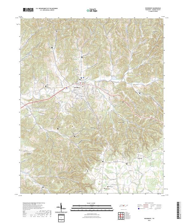 Woodbury topographic map thumbnail
