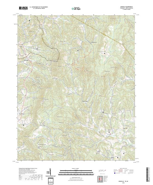 Zionville topographic map thumbnail
