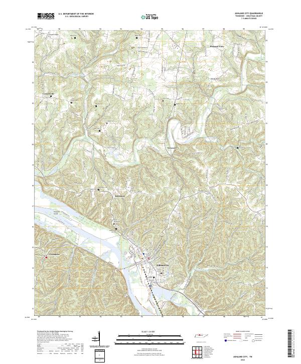 Ashland City topographic map thumbnail