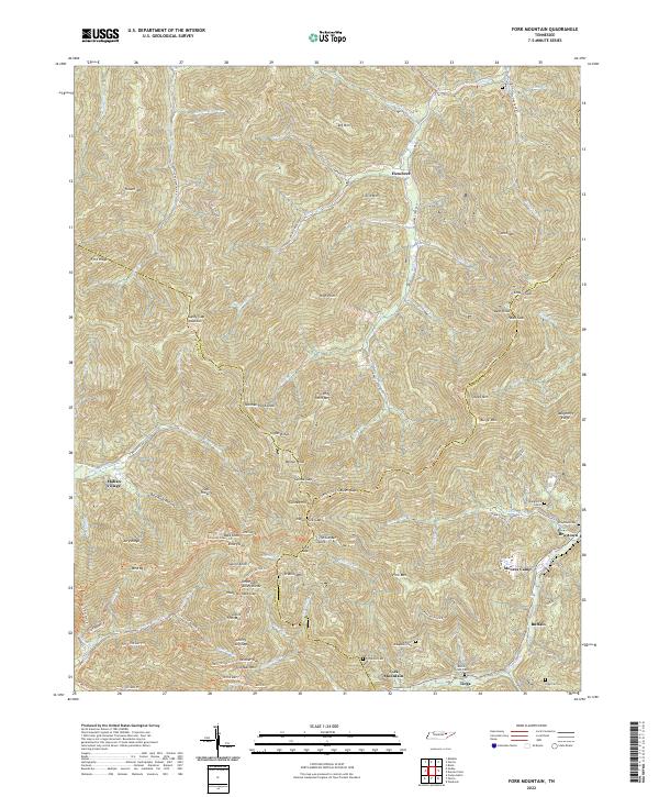 Fork Mountain topographic map thumbnail