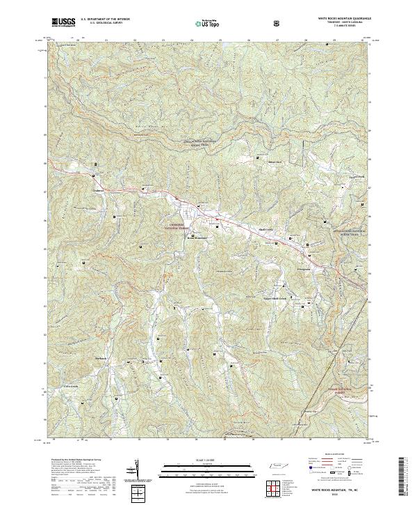 White Rocks Mountain topographic map thumbnail