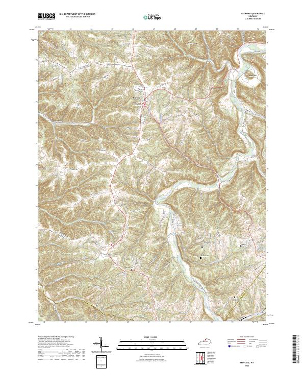 Bedford topographic map thumbnail
